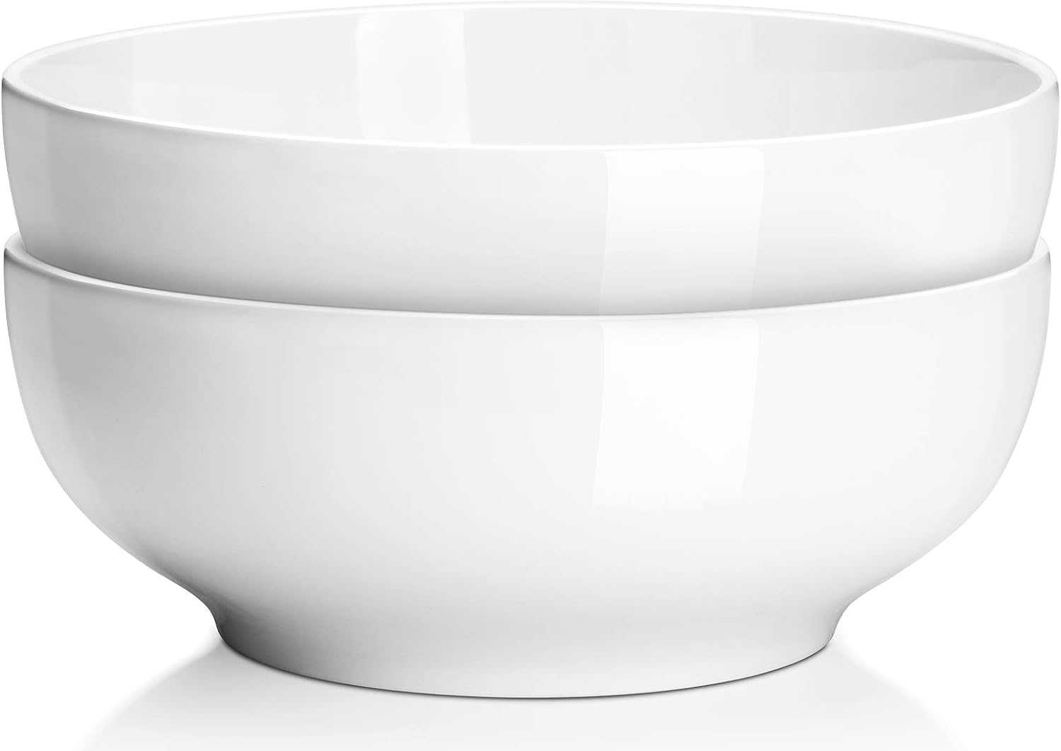 DOWAN Serving Bowls  9.5" Large Salad Bowls for Entertaining  Side Dishes  Pho  Pasta  Centerpiece Bowls for Dinner Parties  Kitchen Decor  Microwave & Dishwasher Safe  White
